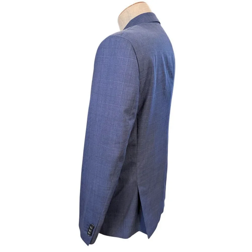 Paul Betenly Two Piece Suit 42S Jacket 36 Pants Italian Fabric Blue
